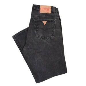 Guess Jeans 39100 Men's 29x26*‎ Black Denim Straight Leg USA Logo Mexico 1990s